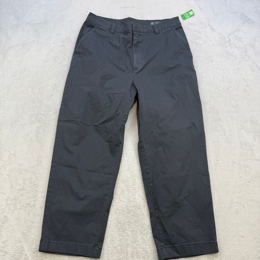 Gap Pants Womens 12 Straight Up Khaki Black Cotton Blend Casual Workwear NWT